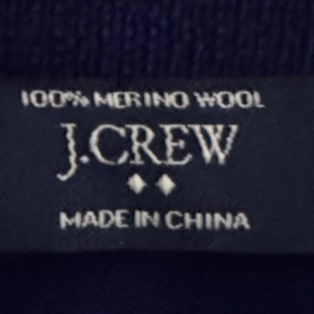 J. Crew Sweater V neck long sleeve blue size large 100% MERINO WOOL